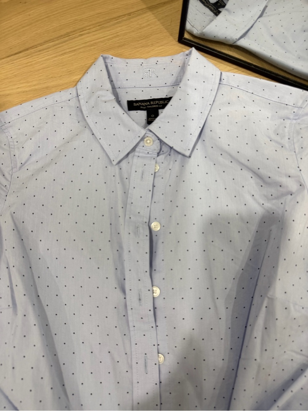 Banana Republic Light Blue polka Dot Button-Down Shirt